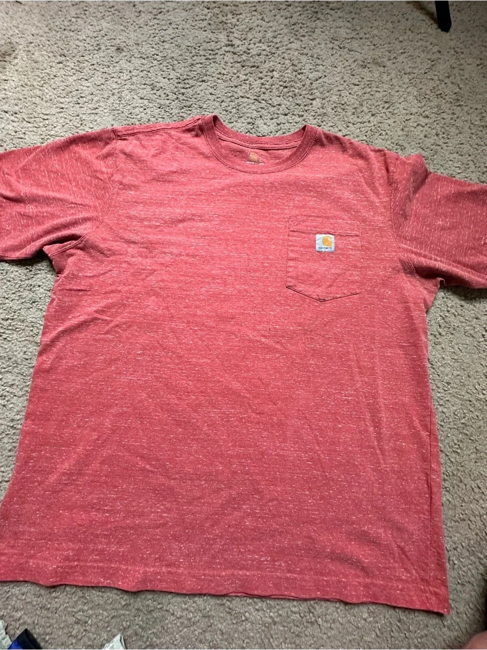 Carhartt Men's Heathered Red Short Sleeve Pocket Tee
